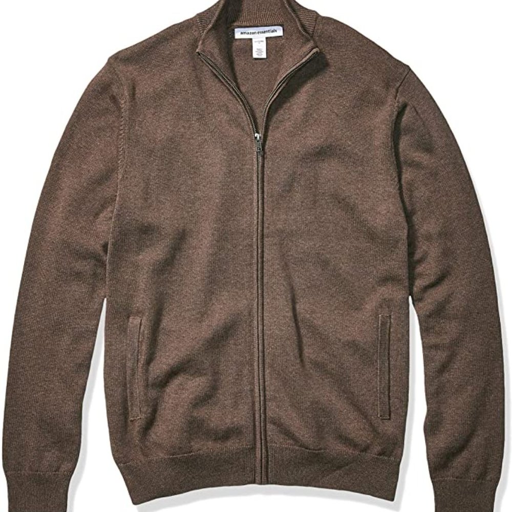 Amazon Essentials Men's Full-Zip Cotton Sweater